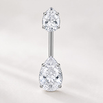Brinco Virgínia Folheado a Prata Gota Cristal Duplo