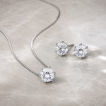 Conjunto Colar e Brinco Folheado a Prata 925 Ponto de Luz