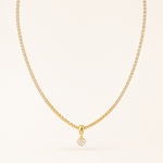 Colar Folheado Ouro 18k Cordão de Zircônia com Coração Cristal