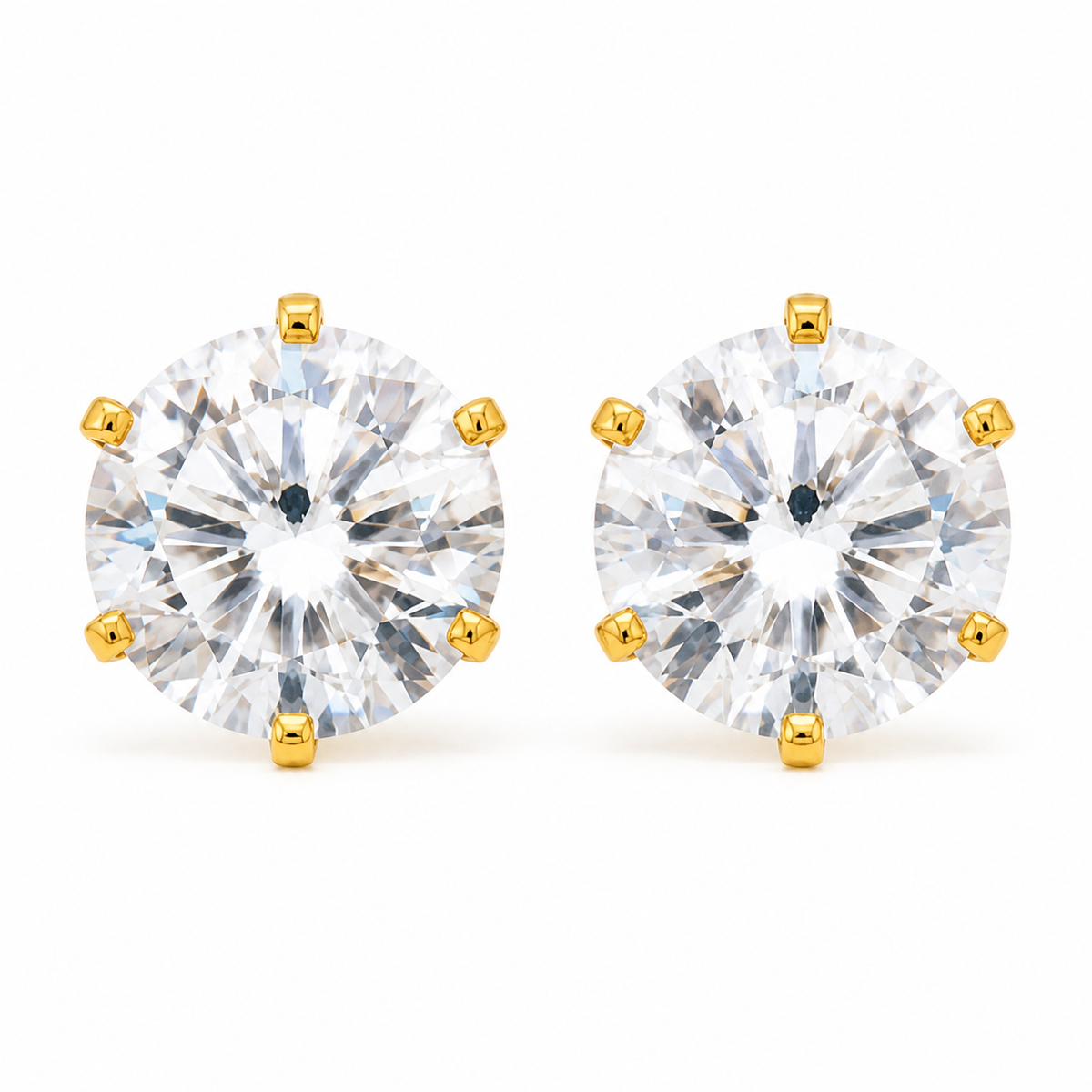 Brinco Folheado a Ouro 18k Ponto de Luz 10mm
