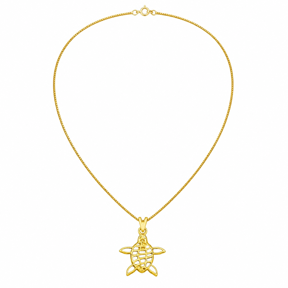 Colar Folheado a Ouro 18K Pingente Tartaruga