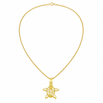 Colar Folheado a Ouro 18K Pingente Tartaruga