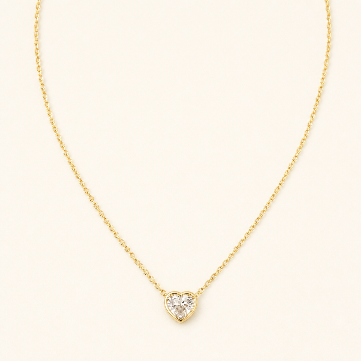 Colar Folheado Ouro 18k Coração Encapsulado