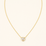 Colar Folheado Ouro 18k Coração Encapsulado